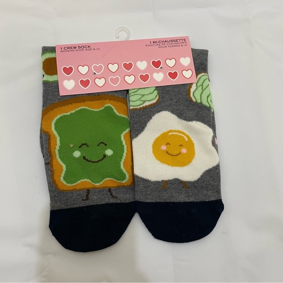🥑Breakfast-Themed Women’s Socks | Avocado Toast & Egg | New with Tags🍞 - Picture 1 of 4